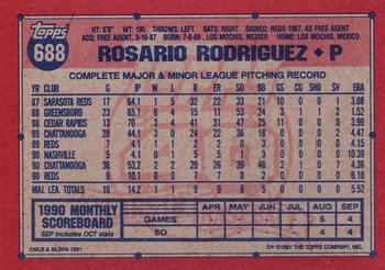 1991 Topps #688 Rosario Rodriguez Back