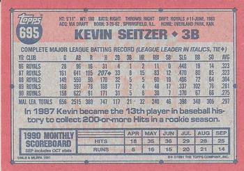 1991 Topps #695 Kevin Seitzer Back