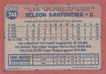 1991 Topps #744 Nelson Santovenia Back