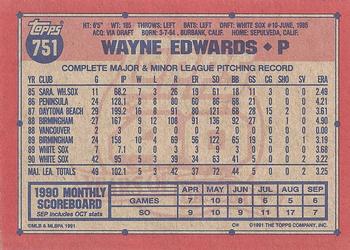 1991 Topps #751 Wayne Edwards Back