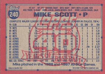 1991 Topps #240 Mike Scott Back