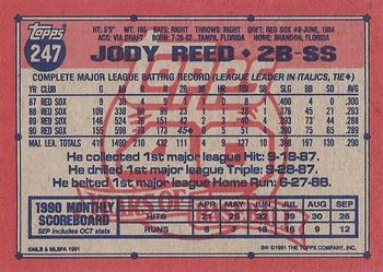 1991 Topps #247 Jody Reed Back