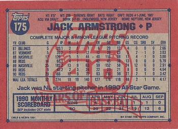 1991 Topps #175 Jack Armstrong Back