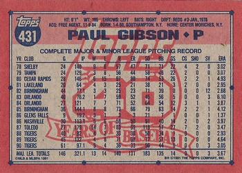 1991 Topps #431 Paul Gibson Back