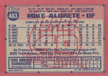 1991 Topps #483 Mike Aldrete Back