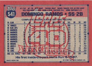 1991 Topps #541 Domingo Ramos Back