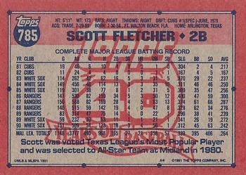 1991 Topps #785 Scott Fletcher Back
