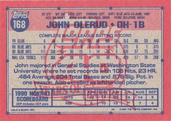 1991 Topps #168 John Olerud Back