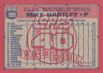 1991 Topps #199 Mike Hartley Back