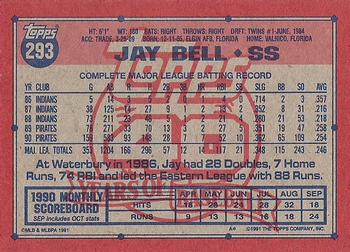 1991 Topps #293 Jay Bell Back