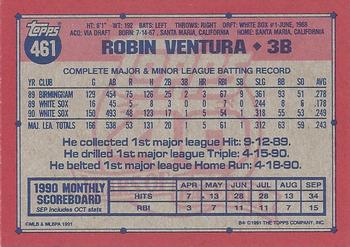 1991 Topps #461 Robin Ventura Back