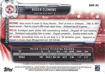 2017 Bowman Chrome - National Sports Collectors Convention Prism Refractors #BNR-RC Roger Clemens Back