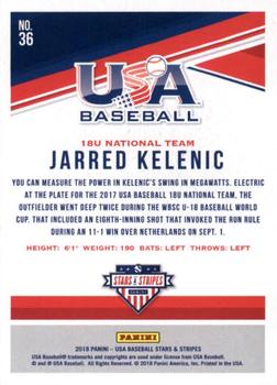 2018 Panini USA Baseball Stars & Stripes #36 Jarred Kelenic Back