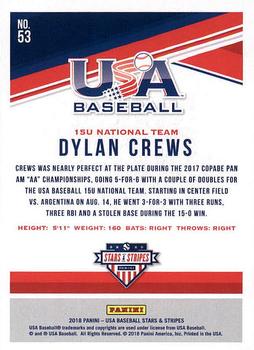 2018 Panini USA Baseball Stars & Stripes #53 Dylan Crews Back
