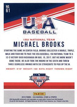 2018 Panini USA Baseball Stars & Stripes #61 Michael Brooks Back