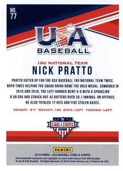 2018 Panini USA Baseball Stars & Stripes #77 Nick Pratto Back
