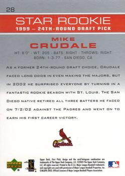 2003 Upper Deck First Pitch #28 Mike Crudale Back