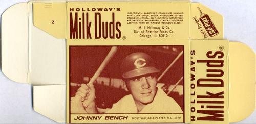 1971 Milk Duds - Boxes #NNO Johnny Bench Front
