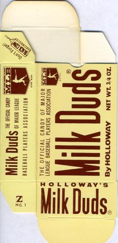 1971 Milk Duds - Boxes #NNO Tommy John Back