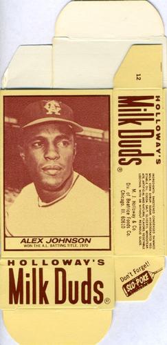 1971 Milk Duds - Boxes #NNO Alex Johnson Front