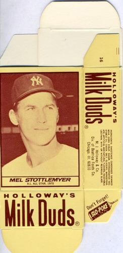1971 Milk Duds - Boxes #NNO Mel Stottlemyre Front