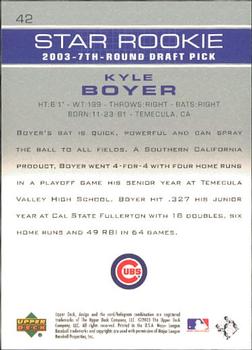 2003 Upper Deck Prospect Premieres #42 Kyle Boyer Back