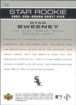 2003 Upper Deck Prospect Premieres #52 Ryan Sweeney Back