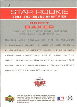 2003 Upper Deck Prospect Premieres #53 Scott Baker Back