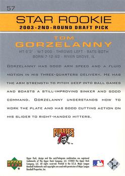 2003 Upper Deck Prospect Premieres #57 Tom Gorzelanny Back