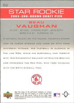 2003 Upper Deck Prospect Premieres #62 Beau Vaughan Back