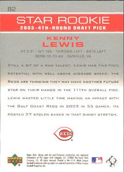 2003 Upper Deck Prospect Premieres #82 Kenny Lewis Back