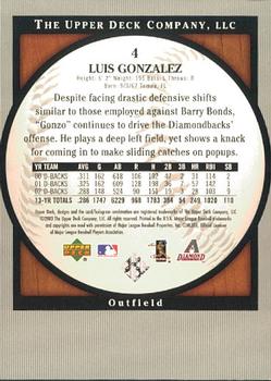2003 Upper Deck Standing O! #4 Luis Gonzalez Back