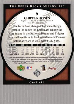 2003 Upper Deck Standing O! #9 Chipper Jones Back