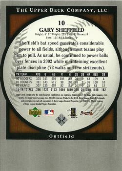 2003 Upper Deck Standing O! #10 Gary Sheffield Back