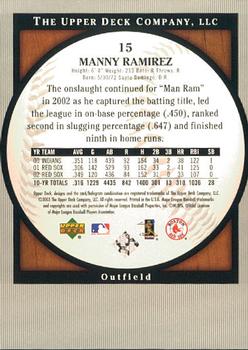 2003 Upper Deck Standing O! #15 Manny Ramirez Back