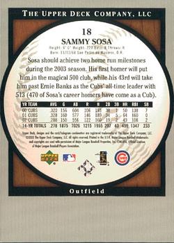 2003 Upper Deck Standing O! #18 Sammy Sosa Back