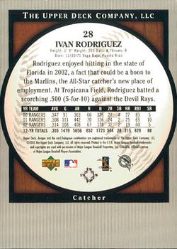 2003 Upper Deck Standing O! #28 Ivan Rodriguez Back