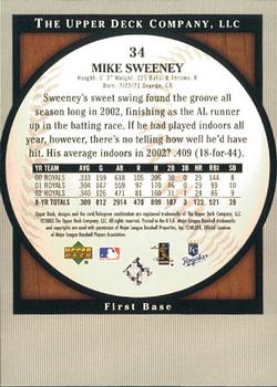 2003 Upper Deck Standing O! #34 Mike Sweeney Back