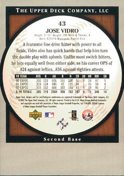 2003 Upper Deck Standing O! #43 Jose Vidro Back