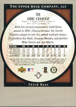 2003 Upper Deck Standing O! #56 Eric Chavez Back
