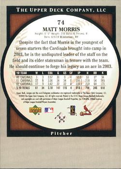 2003 Upper Deck Standing O! #74 Matt Morris Back