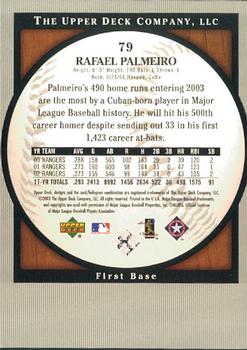 2003 Upper Deck Standing O! #79 Rafael Palmeiro Back
