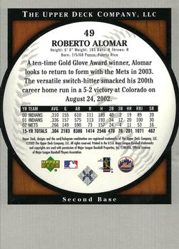 2003 Upper Deck Standing O! #49 Roberto Alomar Back