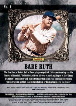 2018 Panini Diamond Kings #1 Babe Ruth Back