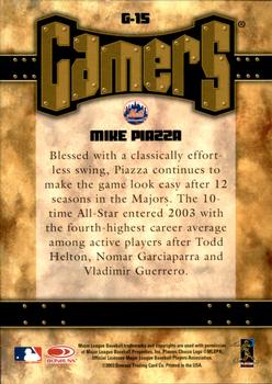 2004 Leaf - Gamers #G-15 Mike Piazza Back