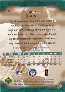 2003 Upper Deck Sweet Spot #108 Bret Boone Back