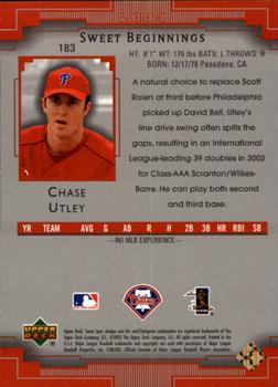 2003 Upper Deck Sweet Spot #183 Chase Utley Back