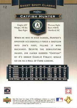 2003 Upper Deck Sweet Spot Classic #12 Catfish Hunter Back