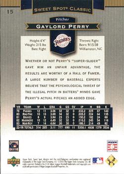 2003 Upper Deck Sweet Spot Classic #15 Gaylord Perry Back
