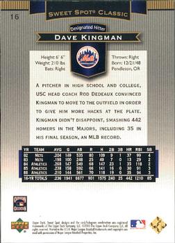 2003 Upper Deck Sweet Spot Classic #16 Dave Kingman Back